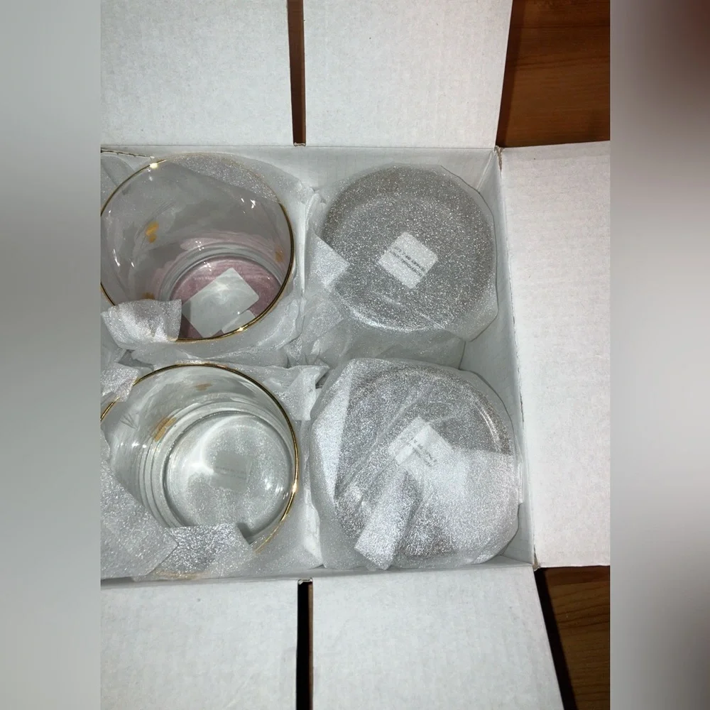 NWT and Box Never Used Lenox Holiday Gold Double Whisky Glasses Set of 4 12oz